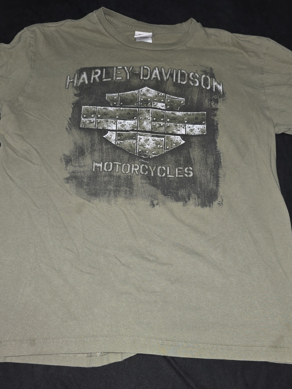 Harley-Davidson Olive Green Graphic Logo Short Sleeve Tee